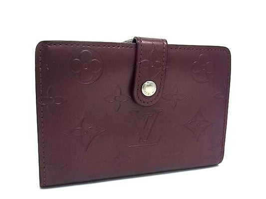 LOUIS VUITTON ルイヴィトン 財布 ポルトモネ ビエ ヴィエノワ M65156 ワインレッド モノグラムマット レディース 二つ折り財布 がま口 シルバー金具