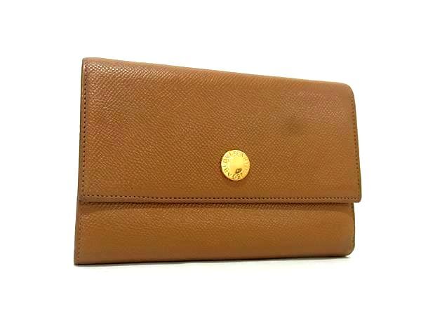 BVLGARI ブルガリ 財布 ブルガリブルガリ - ブラウン レザー レディース 三つ折り長財布 ゴールド金具