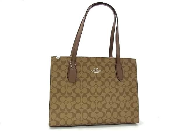 COACH コーチ ショルダーバッグ シグネチャー ニーナ キャリーオール トートバッグ CL399 ブラウン PVC レザー レディース 新古未使用展示品