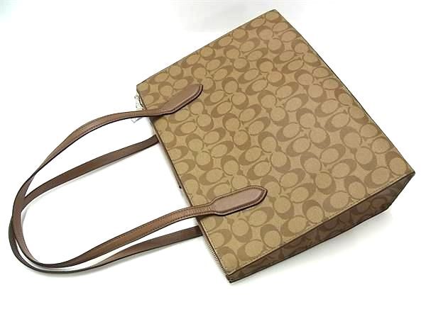 COACH コーチ ショルダーバッグ シグネチャー ニーナ キャリーオール トートバッグ CL399 ブラウン PVC レザー レディース 新古未使用展示品