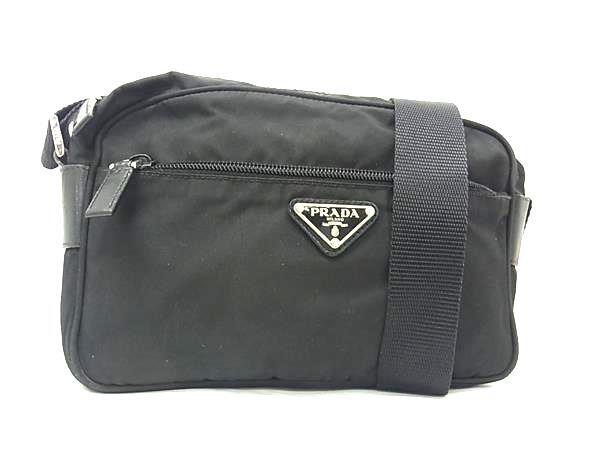 PRADA プラダ ショルダーバッグ トライアングルロゴ - ブラック テスートナイロン ユニセックス 三角ロゴマーク 白タグ