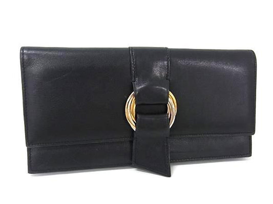 Cartier カルティエ 財布 トリニティ ブラック レザー レディース 二つ折り 長財布