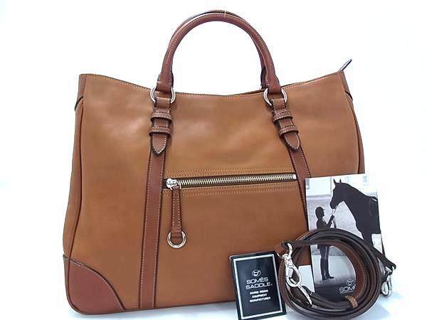 SOMES SADDLE ソメスサドル ハンドバッグ ブラウン レザー ユニセックス 2WAY 美品