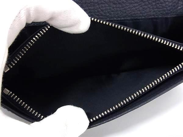 BALLY バリー 財布 RIBBON ネイビー レザー メンズ 二つ折り 長財布 美品