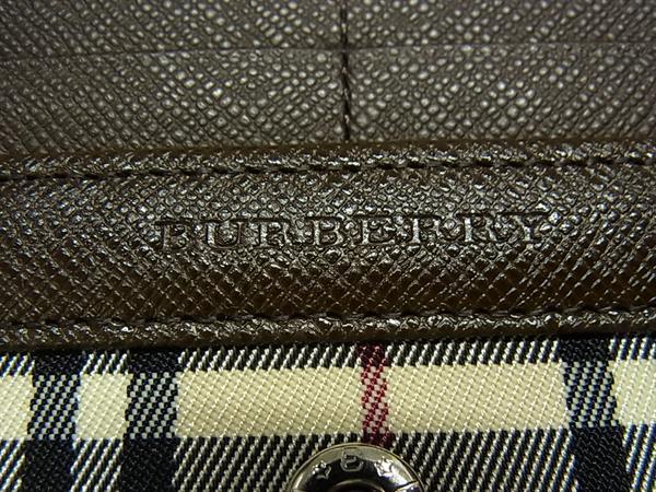 BURBERRY バーバリー 財布 ベージュ ブラウン キャンバス×レザー メンズ ノバチェック 二つ折り 長財布 美品