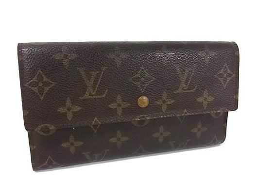 LOUIS VUITTON ルイヴィトン 財布 モノグラム ポルトトレゾール インターナショナル M61215 ブラウン PVC レザー ユニセックス 三つ折り 長財布