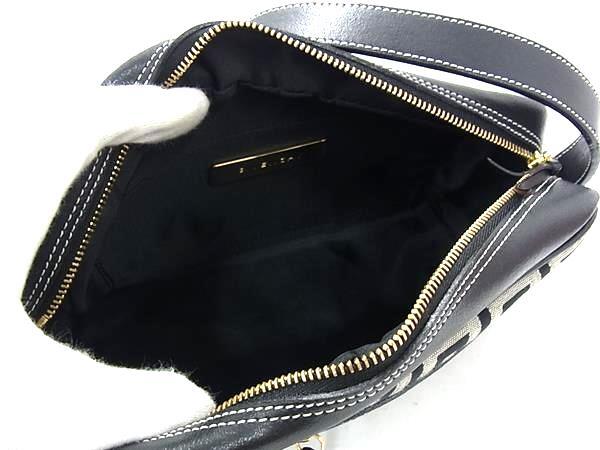 GIVENCHY ジバンシィ ショルダーバッグ ブラック グレー キャンバス×レザー レディース ロゴ柄 タッセル ゴールド金具 超美品