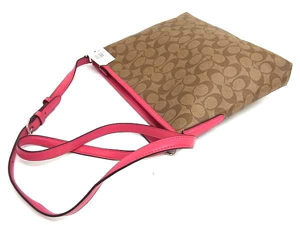 COACH コーチ ショルダーバッグ シグネチャー F58297 ブラウン ピンク PVC レザー レディース 新古未使用展示品