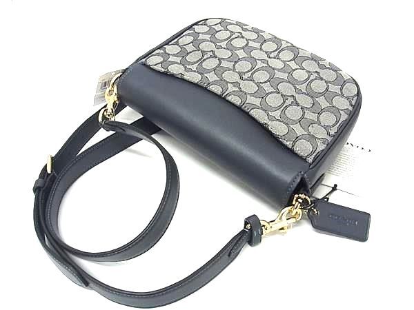 COACH コーチ ショルダーバッグ シグネチャー CU998 ネイビー グレー系 キャンバス×レザー レディース ゴールド金具 新品未使用展示品