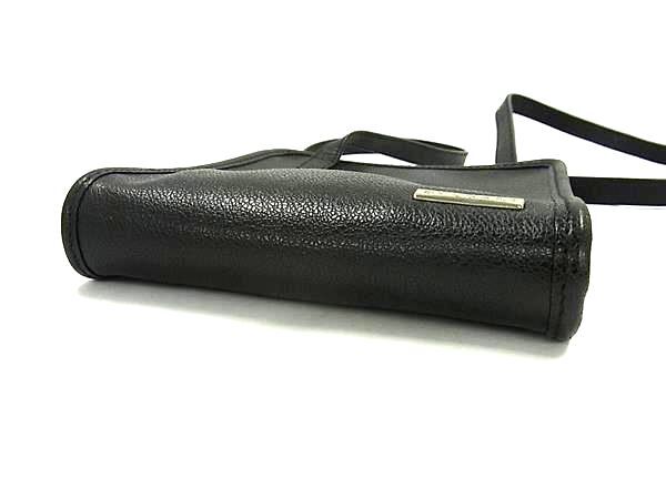 BVLGARI ブルガリ ショルダーバッグ ブラック レザー ユニセックス シルバー金具