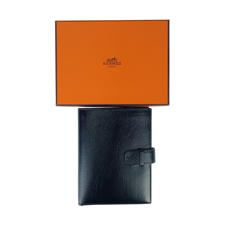 HERMES エルメス 二つ折り財布 ジュラ2 ブラック レザー ユニセックス 超美品