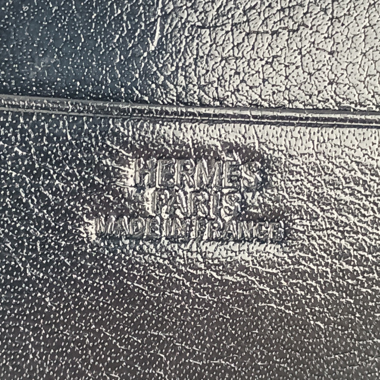 HERMES エルメス 二つ折り財布 ジュラ2 ブラック レザー ユニセックス 超美品