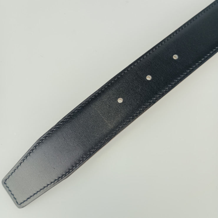 HERMES エルメス ベルト コンスタンス Hベルト ブラック ゴールド(ブラウン系) ボックスカーフ クシュベル ユニセックス シルバー金具 美品