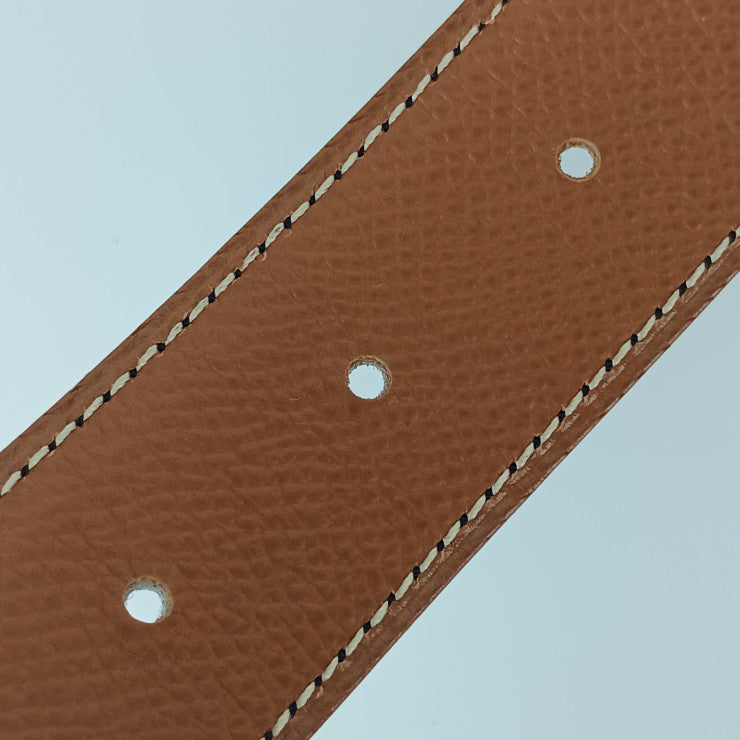 HERMES エルメス ベルト コンスタンス Hベルト ブラック ゴールド(ブラウン系) ボックスカーフ クシュベル ユニセックス シルバー金具 美品