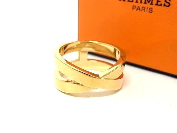 HERMES エルメス スカーフリング リュバン ゴールド メタル レディース 美品