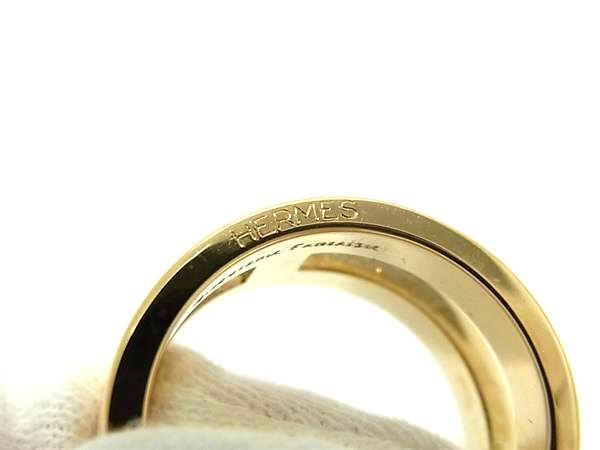 HERMES エルメス スカーフリング リュバン ゴールド メタル レディース 美品