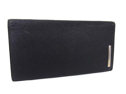 Cartier カルティエ 財布 サントス ブラック レザー メンズ 二つ折り 長財布 美品