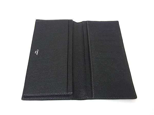 Cartier カルティエ 財布 サントス ブラック レザー メンズ 二つ折り 長財布 美品