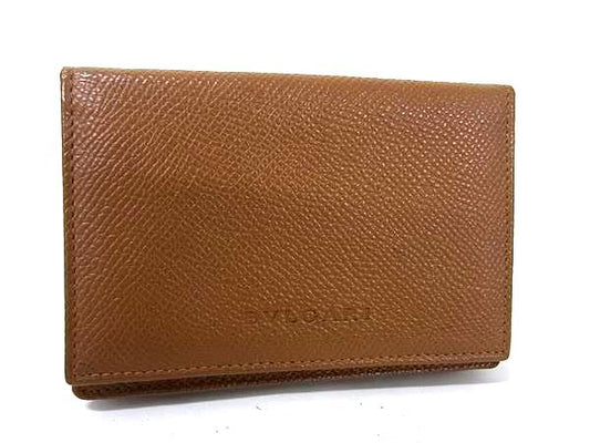 BVLGARI ブルガリ カードケース クラシコ 20357 ブラウン レザー ユニセックス 名刺入れ 美品