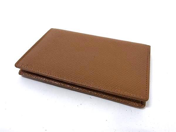 BVLGARI ブルガリ カードケース クラシコ 20357 ブラウン レザー ユニセックス 名刺入れ 美品