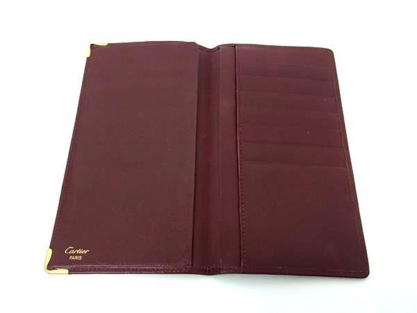 Cartier カルティエ 財布 マストライン ボルドー レザー メンズ 二つ折り 長財布