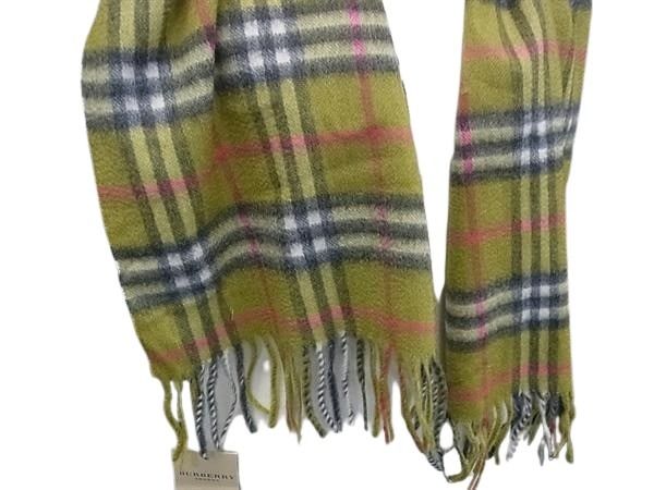 BURBERRY バーバリー マフラー ノバチェック ライトグリーン マルチカラー カシミヤ100％ ユニセックス 新品未使用展示品
