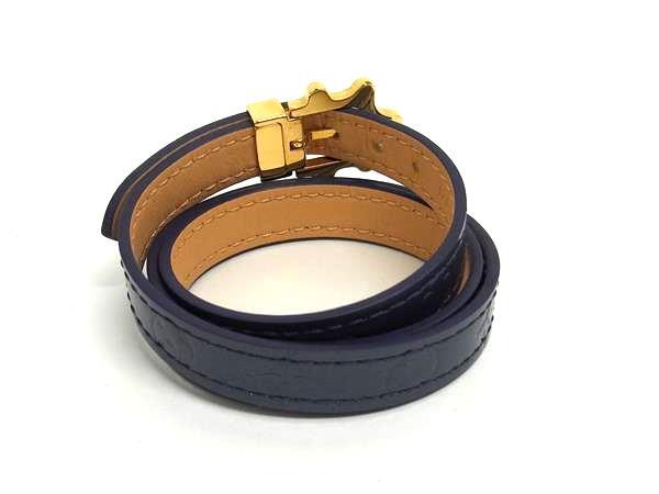 LOUIS VUITTON ルイヴィトン ブレスレット ブラスレ・トリプルトゥール M91404 アンディゴ(パープル系) モノグラムヴェルニ ユニセックス 美品