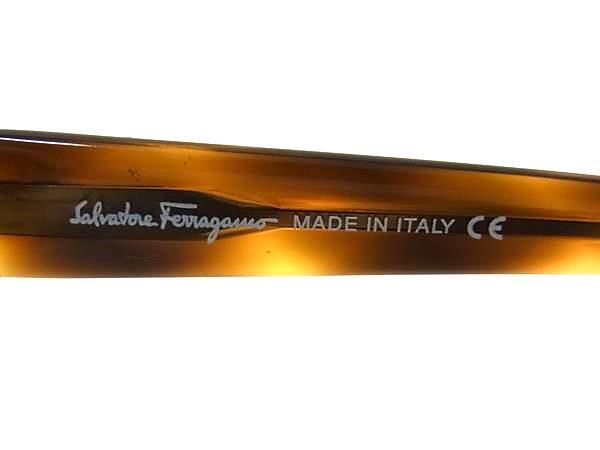 Salvatore Ferragamo フェラガモ サングラス ガンチーニ 2020 ブラウン クリアブラック プラスチック レディース べっ甲調 美品