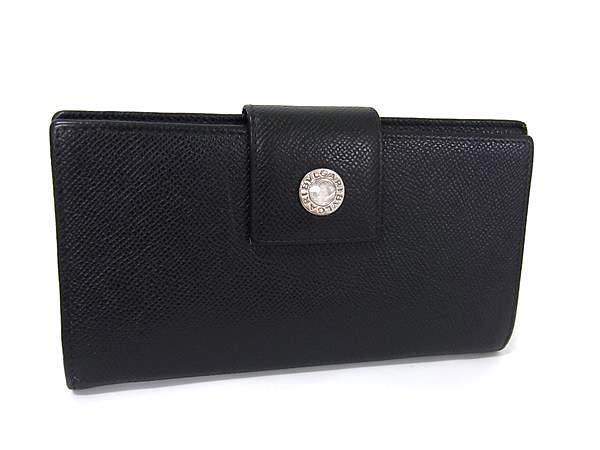 BVLGARI ブルガリ 財布 ブルガリブルガリ クラシコ 29732 ブラック レザー ユニセックス 二つ折り 長財布