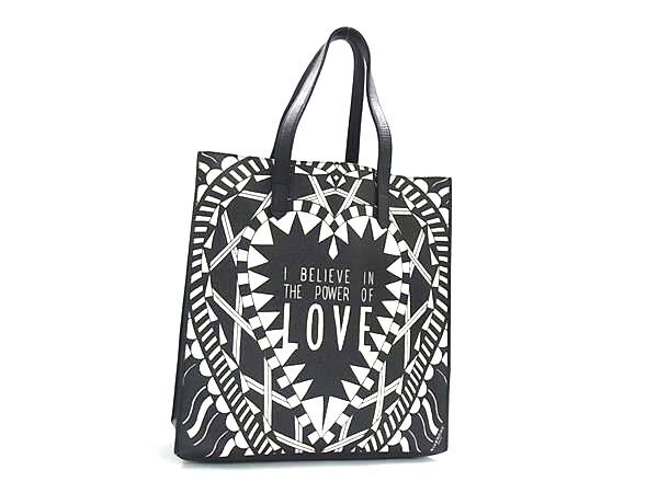 GIVENCHY ジバンシィ トートバッグ Power of Love ブラック ホワイト PVC ユニセックス ハート