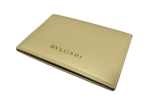 BVLGARI ブルガリ カードケース セルペンティ 293693 ベージュ レザー レディース 美品