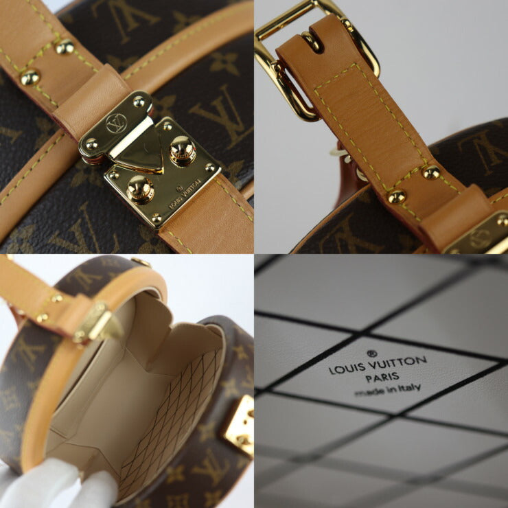 新古未使用展示品 LOUIS VUITTON ルイ ヴィトン プティット ボワット シャポー ショルダーバッグ M43514 モノグラムキャンバス レザー ブラウン ゴールド金具 クロスボディバッグ ビトン