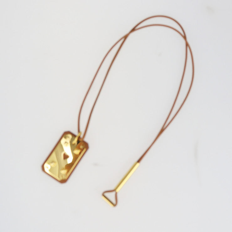 美品 HERMES エルメス アス ドゥ クール GM ネックレス - ヴォースイフト GOLD ブラウン系 ゴールド金具 ペンダント Y刻印