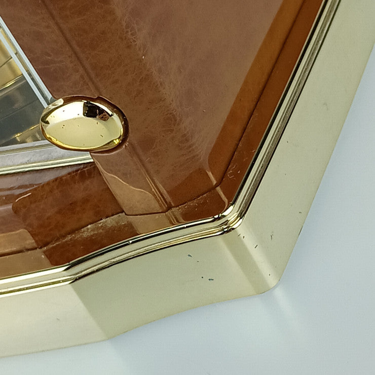 SEIKO セイコー 置時計 EMBLEM エンブレム HW584B ブラウン系 ゴールド プラスチック ユニセックス 電波時計