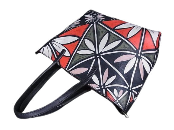 TORY BURCH トリーバーチ トートバッグ 2WAYバッグ 10005607 ネイビー系 マルチカラー ゴールド金具 PVC レザー レディース ショルダーバッグ ボタニカルモチーフプリント