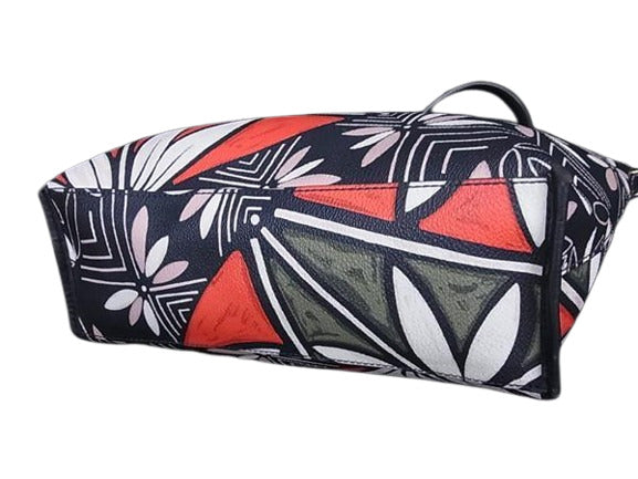 TORY BURCH トリーバーチ トートバッグ 2WAYバッグ 10005607 ネイビー系 マルチカラー ゴールド金具 PVC レザー レディース ショルダーバッグ ボタニカルモチーフプリント