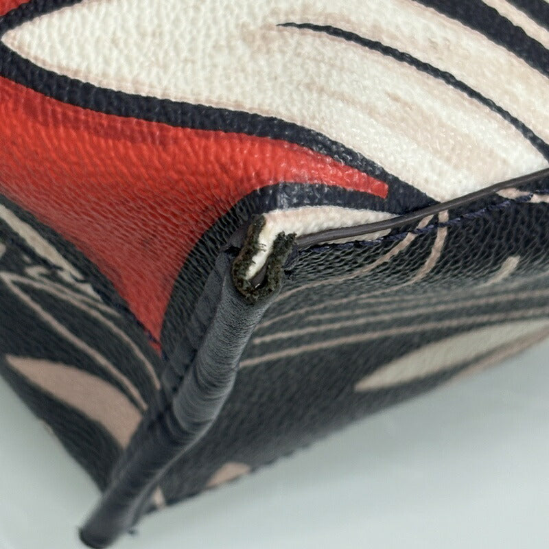 TORY BURCH トリーバーチ トートバッグ 2WAYバッグ 10005607 ネイビー系 マルチカラー ゴールド金具 PVC レザー レディース ショルダーバッグ ボタニカルモチーフプリント