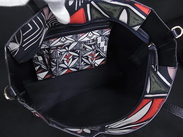 TORY BURCH トリーバーチ トートバッグ 2WAYバッグ 10005607 ネイビー系 マルチカラー ゴールド金具 PVC レザー レディース ショルダーバッグ ボタニカルモチーフプリント