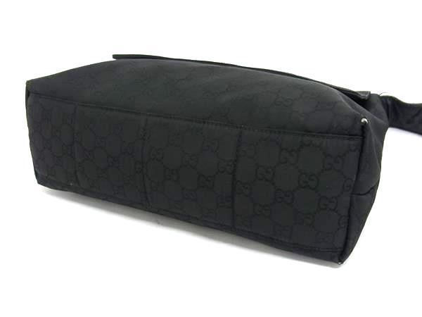GUCCI グッチ ショルダーバッグ メッセンジャーバッグ 272351 ブラック GGナイロン レザー メンズ フラップ