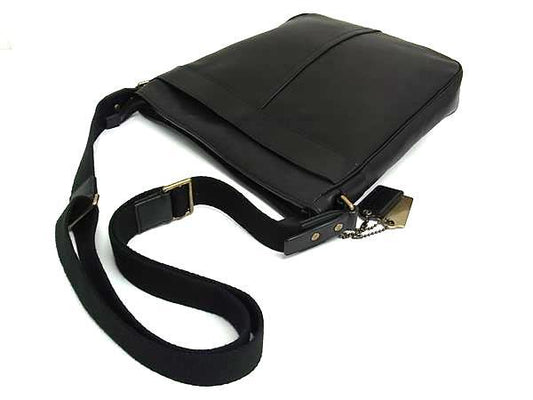 美品 COACH コーチ ショルダーバッグ ブリーカー レザー フィールド バッグ 70488 ブラック レザー メンズ オールレザー