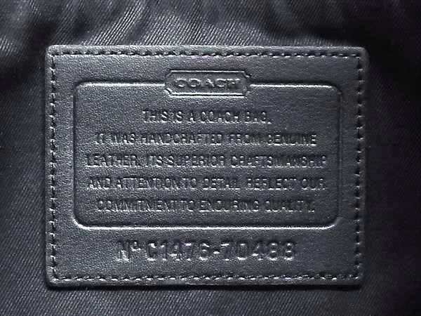 美品 COACH コーチ ショルダーバッグ ブリーカー レザー フィールド バッグ 70488 ブラック レザー メンズ オールレザー
