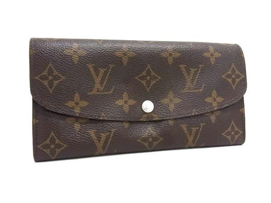 LOUIS VUITTON ルイ ヴィトン 長財布 モノグラム ポルトフォイユ エミリー M60137 マロン ヴェール PVC レザー レディース フラップ