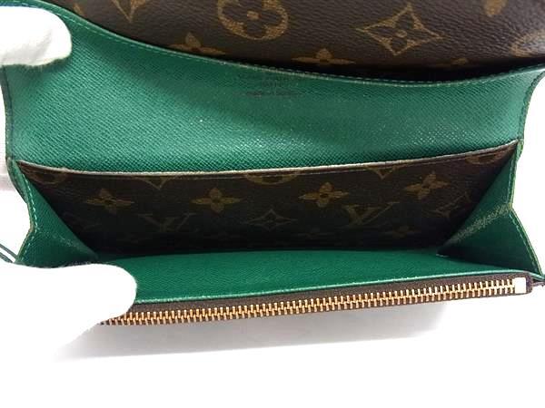 LOUIS VUITTON ルイ ヴィトン 長財布 モノグラム ポルトフォイユ エミリー M60137 マロン ヴェール PVC レザー レディース フラップ