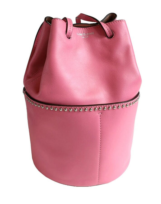 J＆M DAVIDSON ジェイアンドエムデヴィッドソン ハンドバッグ ミニデイジー ウィズスタッズ バケットバッグ 1428N ピンク カーフレザー レディース シルバー金具 新古未使用展示品