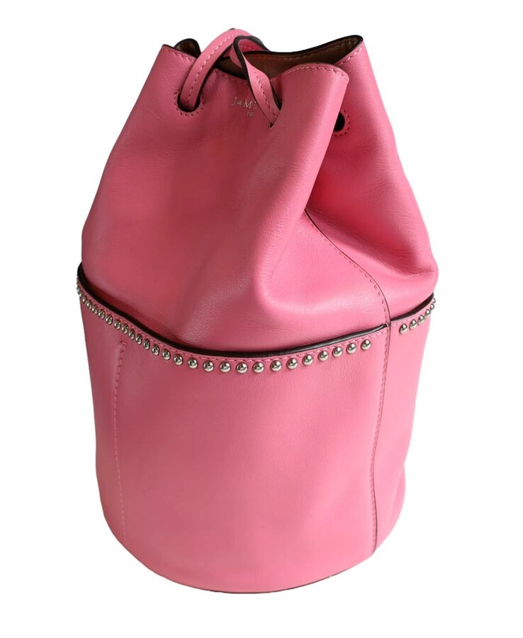 J＆M DAVIDSON ジェイアンドエムデヴィッドソン ハンドバッグ ミニデイジー ウィズスタッズ バケットバッグ 1428N ピンク カーフレザー レディース シルバー金具 新古未使用展示品