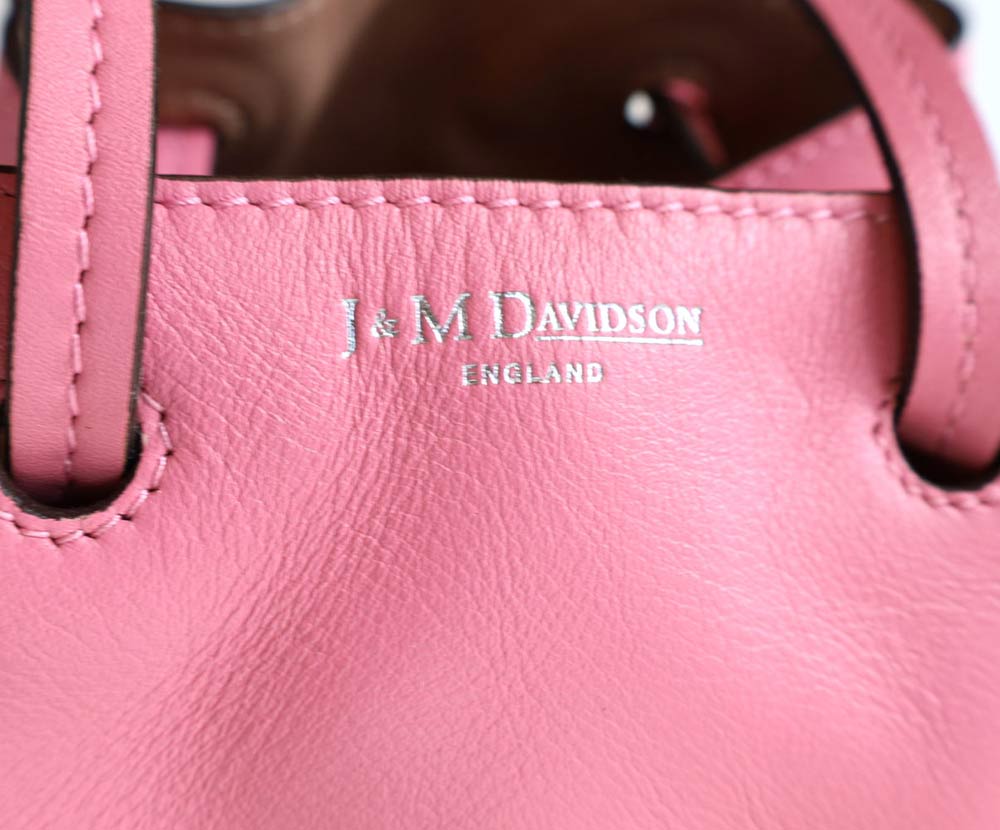 J＆M DAVIDSON ジェイアンドエムデヴィッドソン ハンドバッグ ミニデイジー ウィズスタッズ バケットバッグ 1428N ピンク カーフレザー レディース シルバー金具 新古未使用展示品
