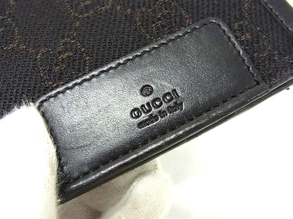 GUCCI グッチ 財布 GGキャンバス 101659 ブラック キャンバス×レザー メンズ 二つ折り 財布 美品