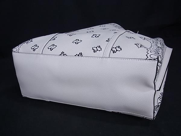 TORY BURCH トリーバーチ トートバッグ ペリー ホワイト系 レザー レディース ペイズリー柄 超美品