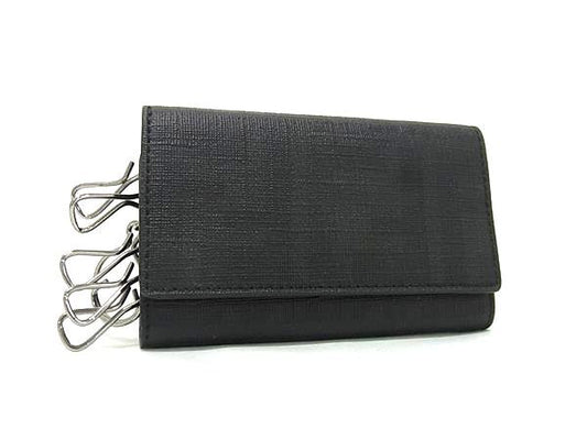 FENDI フェンディ キーケース ズッカ 8AP079 ブラック系 PVC レザー ユニセックス 6連 美品