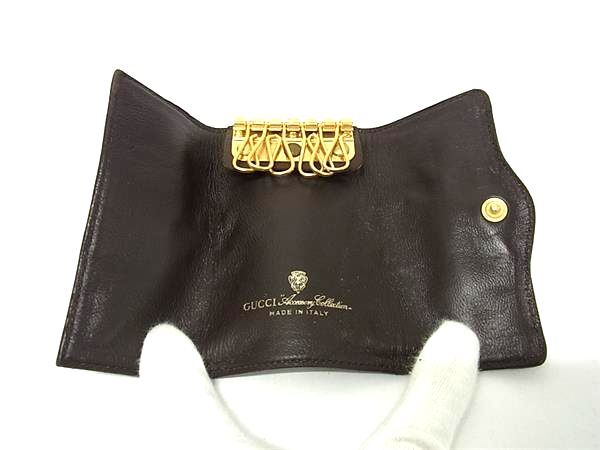 GUCCI グッチ キーケース シェリーライン オールドグッチ ブラウン ベージュ グリーン レッド PVC×レザー ユニセックス GG柄 6連